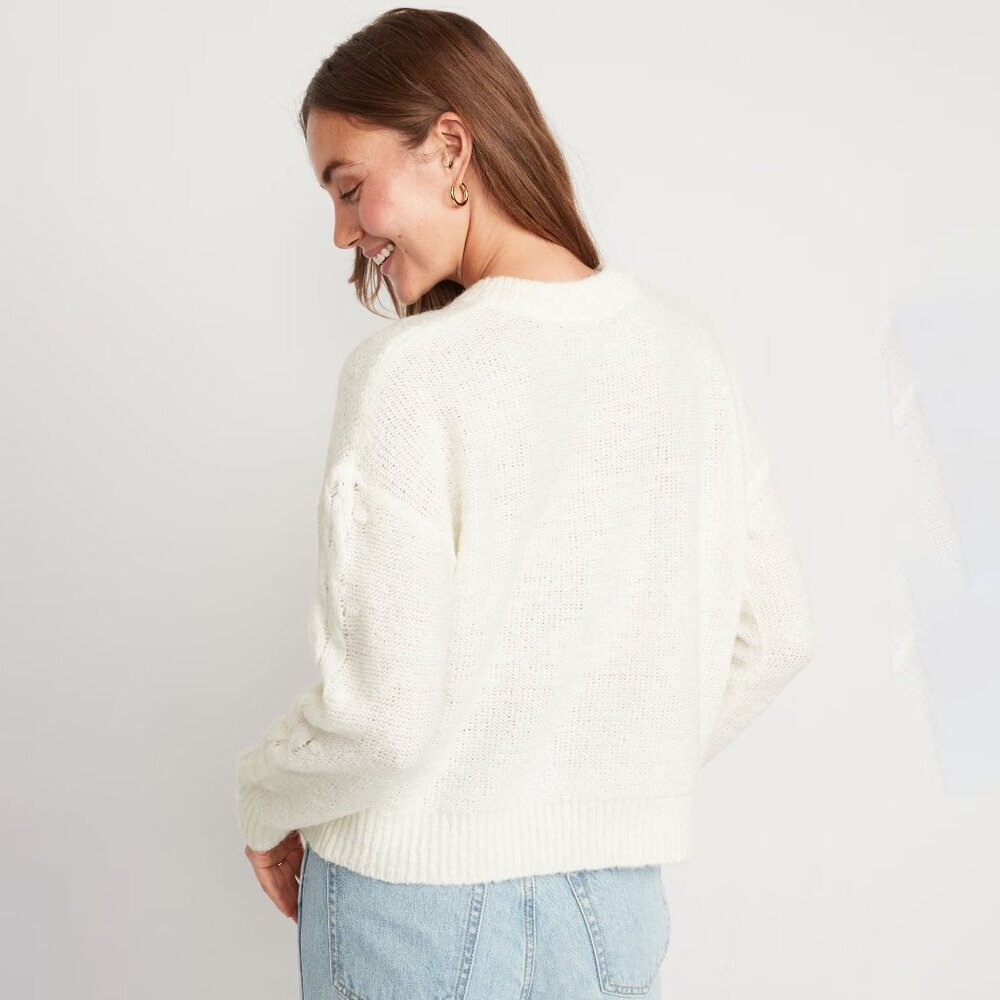 NWT - Tall Old Navy Cable-Knit Sweater Sea Salt - Picture 2 of 5